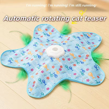 Cat Hunting Blanket Toy Automatic Turntable Cat Funny Stick Pet Game Cover to Relieve Boredom Artifact Hiding Cover Toy