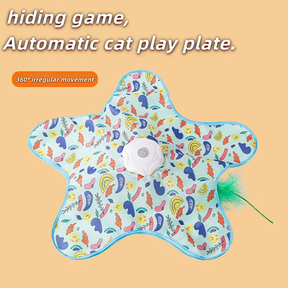 Cat Hunting Blanket Toy Automatic Turntable Cat Funny Stick Pet Game Cover to Relieve Boredom Artifact Hiding Cover Toy
