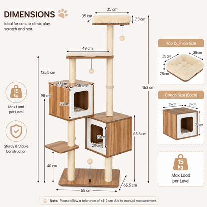 Wooden Multi-Level Cat Tree