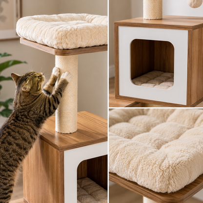 Wooden Multi-Level Cat Tree