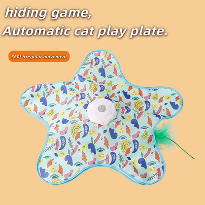 Cat Hunting Blanket Toy Automatic Turntable Cat Funny Stick Pet Game Cover to Relieve Boredom Artifact Hiding Cover Toy