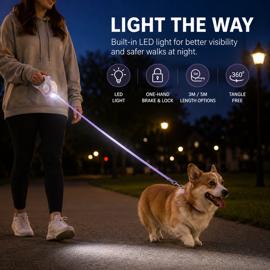 LED Retractable Pet Leash